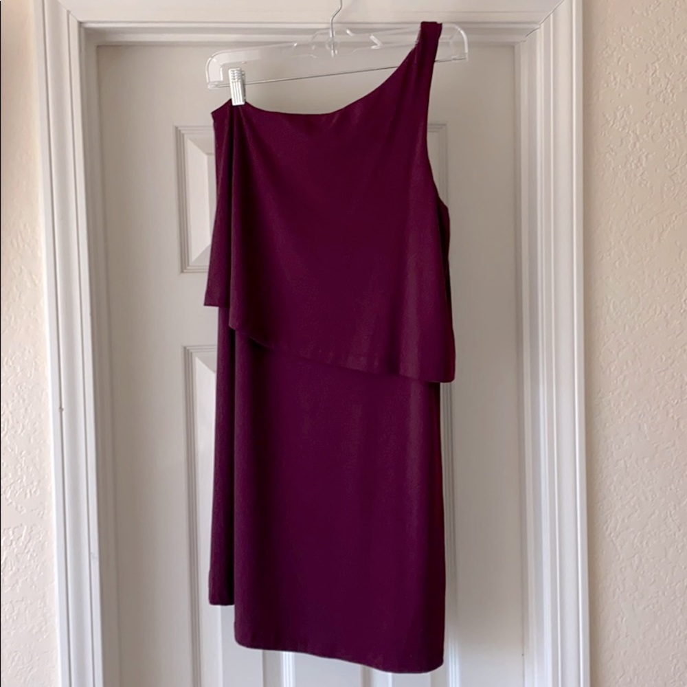 One Shoulder Double Layer Dress